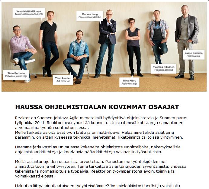 Työpaikkaa etsimässä, mielikuva rakentuu Työelämä on tällä