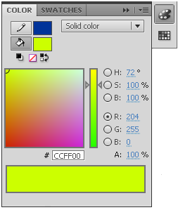 Tehtävä 4 Värimäärittelyjä Värien valinta (ehkä helpoin tapa): Properties-paneelissa Stroke and Fill - koshdassa napsauttamalla värilaatikkoa, valitset reunan värin ja valitset täyttövärin, saat