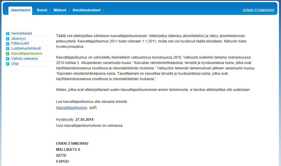 Suomen Kennelliitto ry. 27.5.