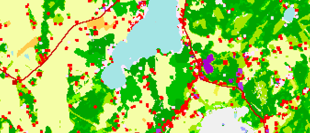 125 Kilpijärvi Kuva 17. Kilpijärven valuma-alue maankäyttöineen. Mittakaava 1 : 55 000. Luvat SYKE, Genimap Oy (lupa L4659/02) ja SYKE (osittain MMM, MML, VRK). 8.