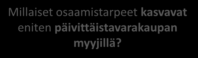 Mitkä ovat vähittäiskaupan eniten kasvavat osaamistarpeet? Millaiset osaamistarpeet kasvavat eniten vähittäiskaupan esimiehillä?