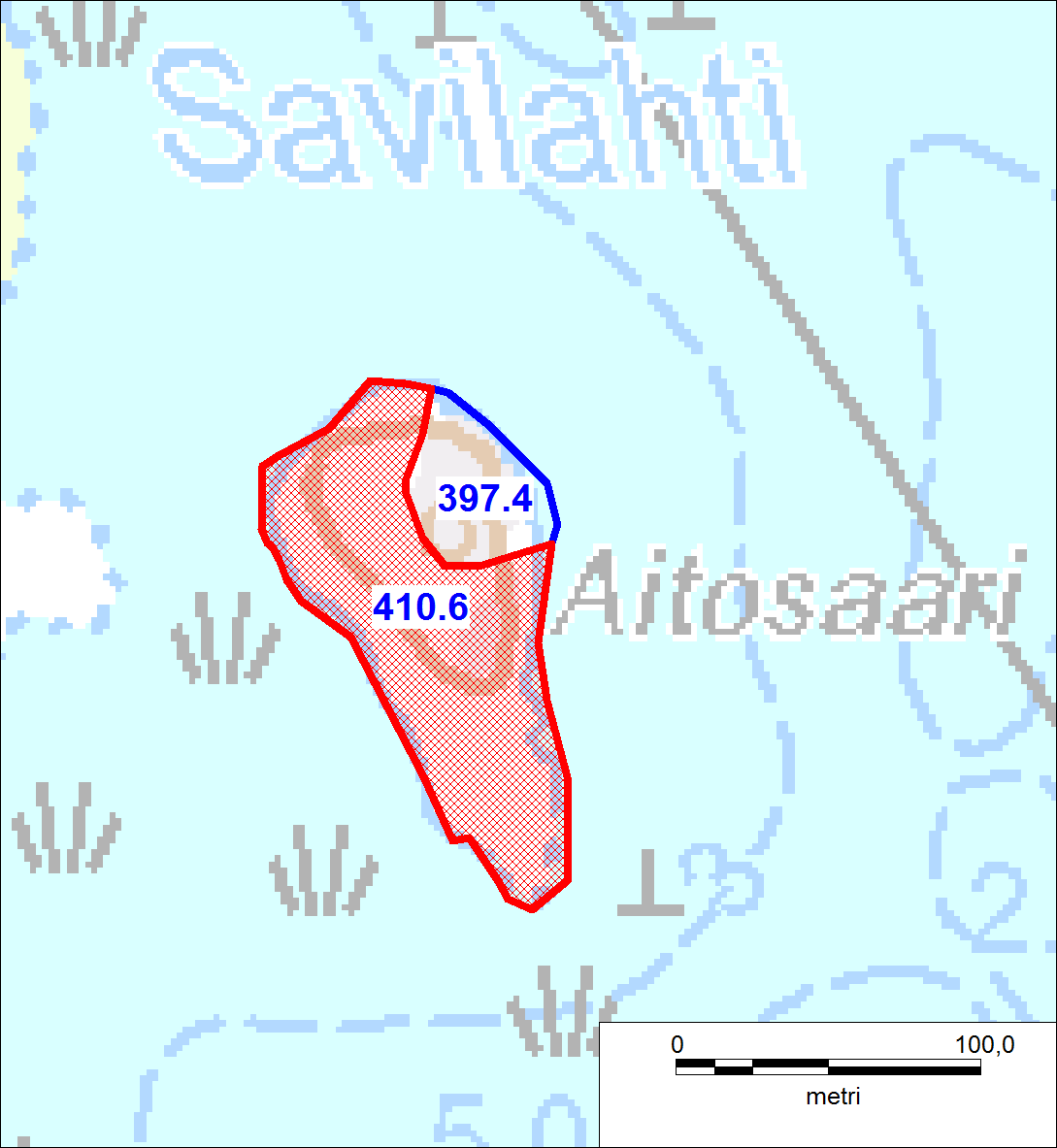 3.3 MIKKELI PAPPILANMAA, RN:O 17:0 Aitosaari Kuviot 397.4 ja 410.6, yhteensä noin 1,0 ha. Kaavoitus: Asemakaavan puistoalue (VP-S).