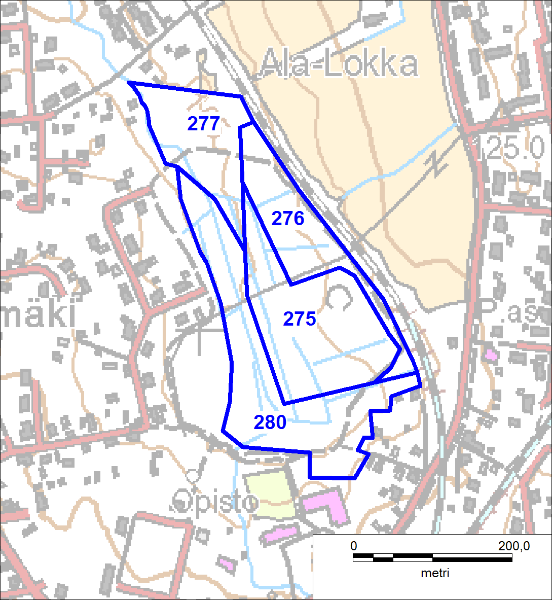 OPISTOLA, RN:O 9:88 Opistola Kuviot 275 277 ja 280, yhteensä 6,4 ha Kaavoitus: Asemakaavan virkistysalue (VP) ja maa- ja metsätalousalue (M).