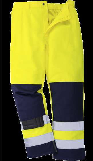 HI-VIS TX70 työhousut LAADUKAS EN471 TX71 TEXO HI-VIS Housut. polvisuojataskut. Takaa joustava vyötärö.