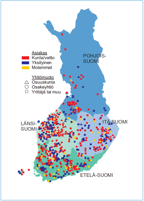 Lämpöyrittäjien hoitamien lämpölaitosten alueellinen