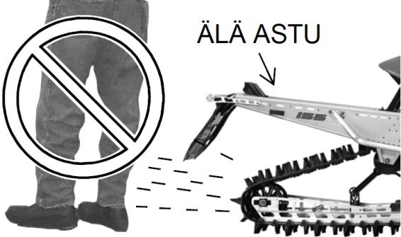 Älä kaasuta voimakkaasti lämmityskäytön aikana tai jos telamatto roikkuu vapaana.