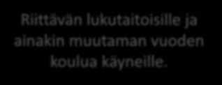 Kenelle peruskouluohjelma on tarkoitettu? Myöhään Suomeen tulleille oppivelvollisuusiän ylittäneille, jotka tarvitsevat peruskoulutodistusta tai peruskoulun taitoja.