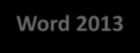 Word 2003 - Word 2007 - Word 2010 Word 2013 Word 2003 jälkeen iso käyttöliittymäremontti 2007 versio ulkoasultaan ensi näkemältä hyvinkin erilainen kuin aiemmat versiot, kuitenkin erot rajoittuvat