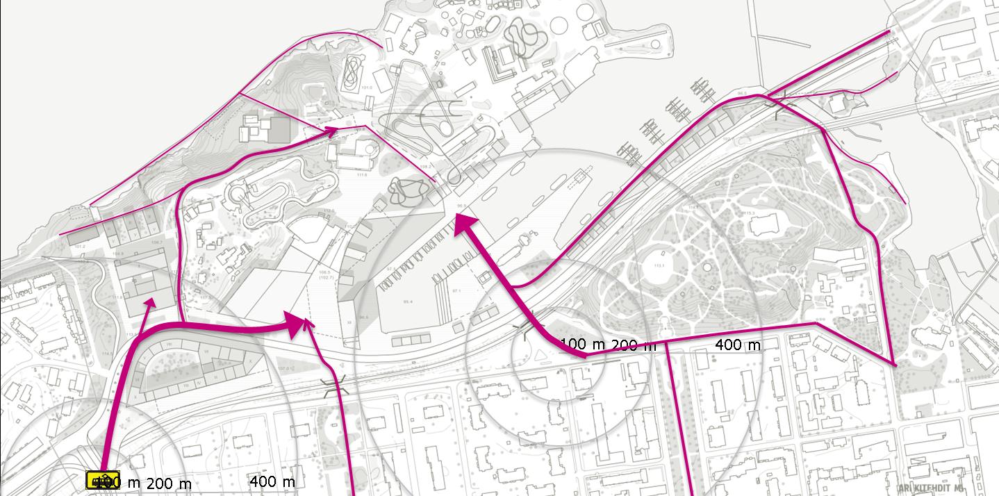 VE1 KÄVELY- YHTEYDET VE2 Tärkeimmät kävelyakselit Sepänkadun