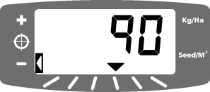 6. Kylvömäärän toiminnot 6.1 Kylvömäärän näyttö HE-VA Auto-Controller Tämä kanava näyttää nykyisen kylvömäärän joko kg/ha tai kpl/m 2, riippuen CAL toiminto 3 tehdystä valinnasta.