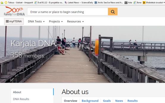 Kuka tekee DNA testejä? FamilyTreeDNA (https://www.familytreedna.