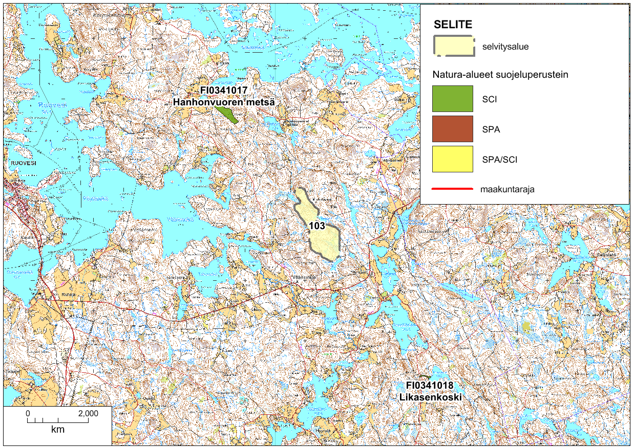 50 (68) Luontodirektiivin luontotyypit: - *Boreaaliset luonnonmetsät (95 %) - *Puustoiset suot (5 %) Lintudirektiivin liitteen I linnuista alueella esiintyy pohjantikka.