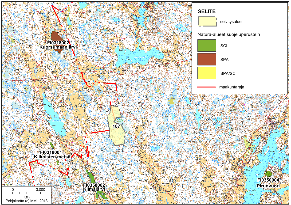 54 (68) Luontodirektiivin luontotyypit: - Magnopotamion tai Hyrdocharition-kasvustoiset luontaisesti ravinteiset järvet (95 %) - Vaihettumissuot ja rantasuot (5 %) Lintudirektiivin liitteen I