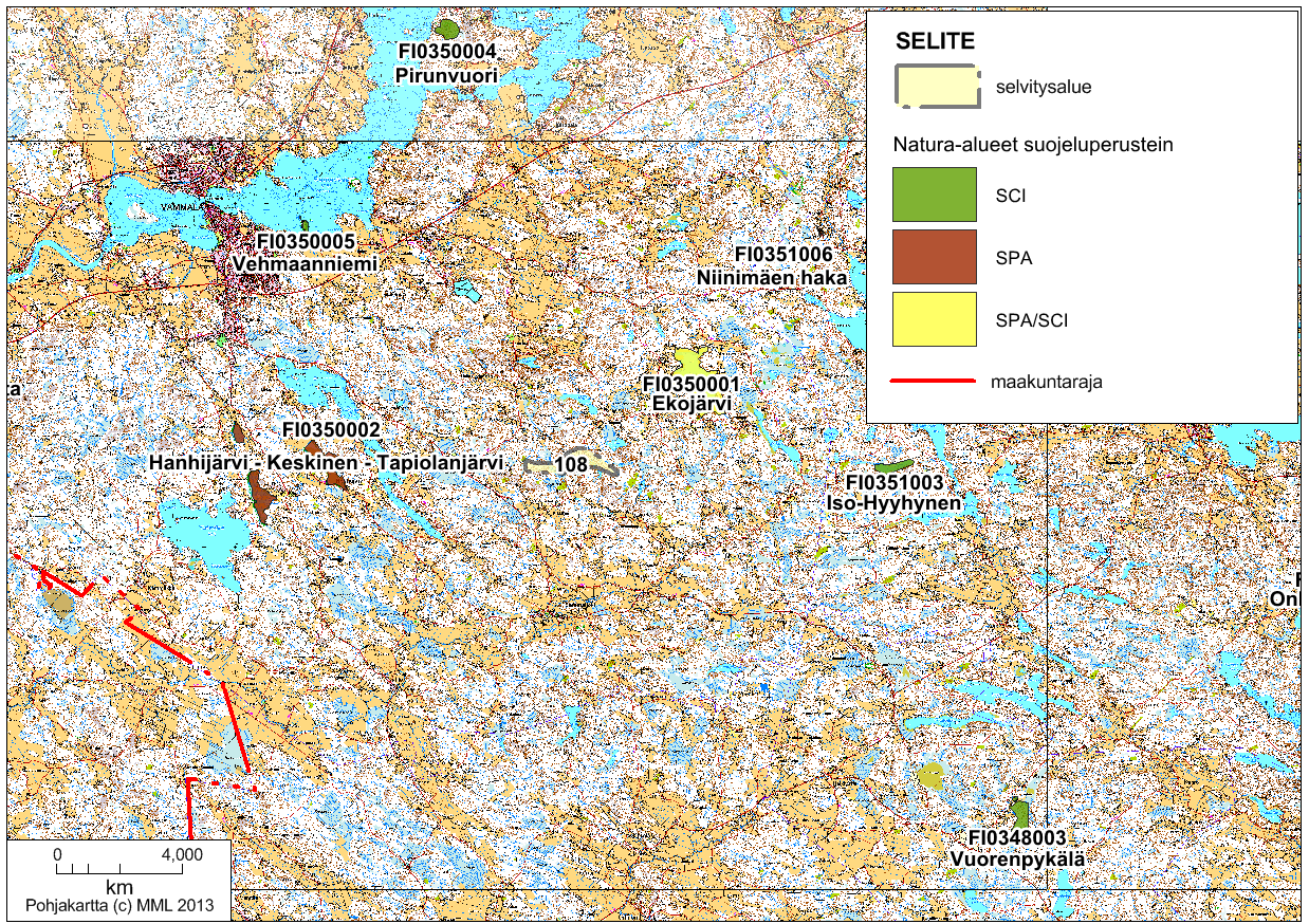 55 (68) Luontodirektiivin luontotyypit: - Humuspitoiset lammet ja järvet (45 %) - Vaihettumissuot ja rantasuot (38 %) - Boreaaliset lehdot (0 %) Luontodirektiivin liitteen II lajeista alueella