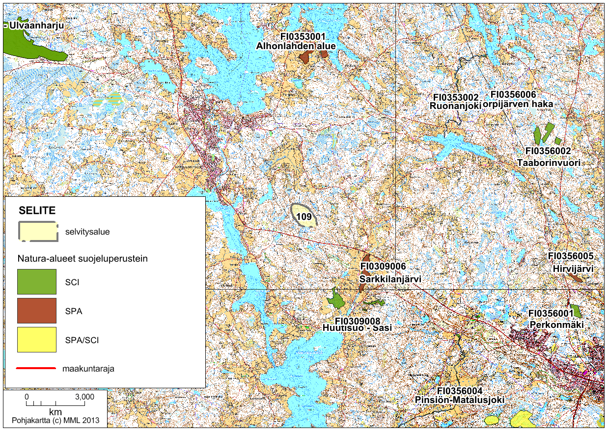 57 (68) Kuva 29. Sarkkilanjärvi ja Huutisuo-Sasi sekä lisätuulivoima-alue 109. 8.