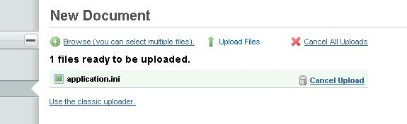 32 Kuva 16. Lisää tiedosto -valikon sivu. Ladataan tiedosto (Uppload Files) -napilla tiedostot ladataan palvelimelle (kuva 17). Voit ladata kerralla useampia tiedostoja. Kuva 17.