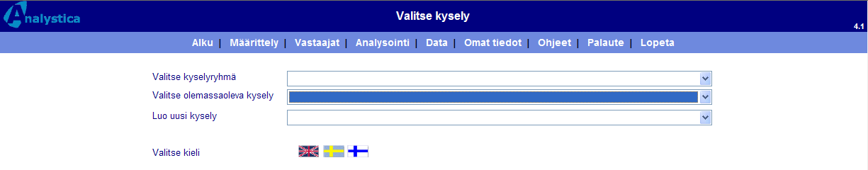 3 NÄIN LÖYDÄT OHJELMAAN 3.1 Näin kirjaudut sisään Avaa Analystican kotisivut http://www.analystica.fi (englanninkielinen versio http://www.analystica.com, ruotsinkielinen http://www.analystica.se) ja klikkaa ruudun oikeassa reunassa Kirjaudu palveluumme.