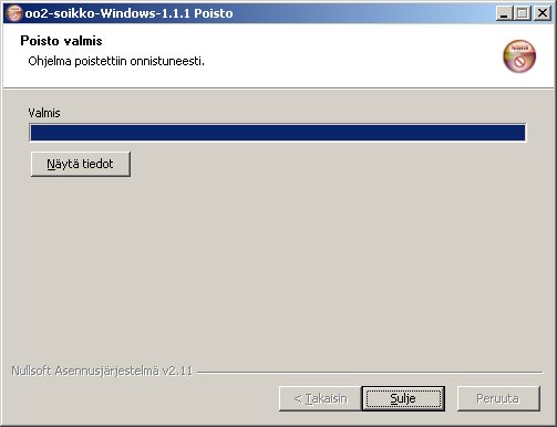 - 37 - Sulje lopuksi Windowsin ohjauspaneelin toiminto Lisää tai poista sovellus. 5.2. Soikko-versio 1.0.1 Soikon versio 1.0.1 julkistettiin Windows-alustalle 30.11.2005.