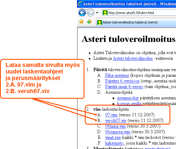 Vaihe 2: Asenna uudet laskentaohjeet ja