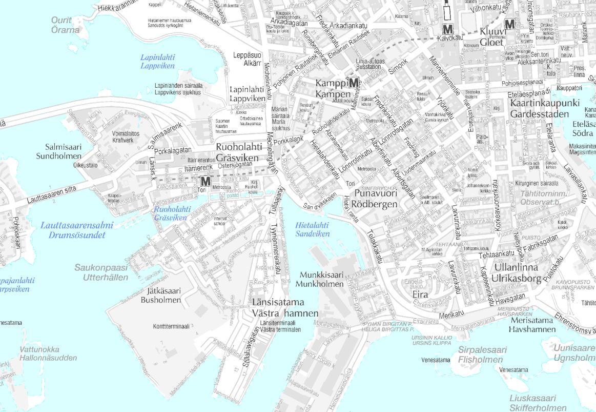 6 Ve 2 Itämerenkadun linjaus Ve 1 Välimerenkadun linjaus (perustamissuunnitelman mukaan) 7 Pohjakartat: Karttakeskus, lupa L 4322 Kuva 3.