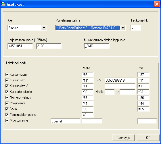 Vaihe 3: FMC-Outlook-työkalu 1. Täytä oikeat asetukset kohdassa Tiedosto/Asetukset (vain 1. kerralla) 2. Käynnistä muunnoksen tekeminen 3.