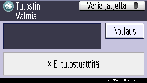 1. Aluksi 5. [Poistu] Sulje [Tiedot]-näyttö ja palaa käyttötilaan painamalla tätä. Tulostinasetuksista riippuen [Tiedot]-näyttö ei välttämättä näy. Lisätietoja, katso Tietoturvaopas.