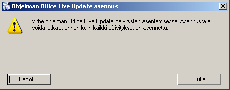 Paina uudestaan Run-painiketta kun ylläoleva näkymä avautuu. Tämä vahvistaa asennuksen. Paina Asenna päivitys.