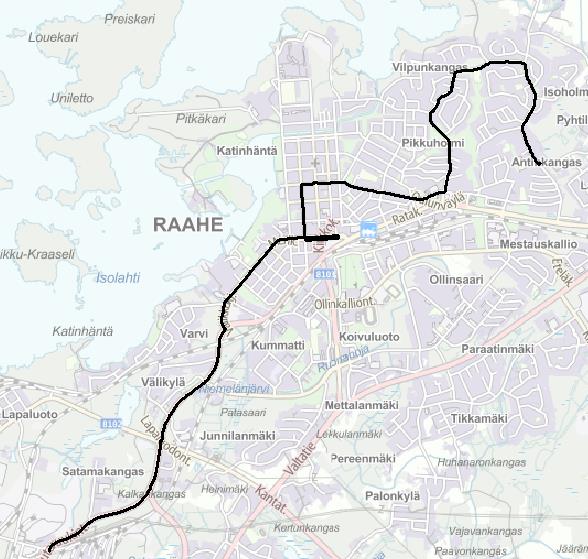 LINJASTOSUUNNITELMA Paikallisliikenne Linja Tarpio-Honganpalo-Ollinsaari-Linja-autoasema (16 vuoroa/vrk) Linja Pattijoki-Raahe (1 vuoroa/vrk)