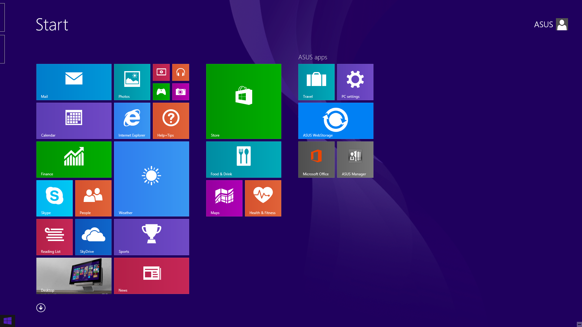 Käynnistä-painike Windows Embedded 8.1:ssä on Käynnistä-painike, joka mahdollistaa vaihtamisen kahden uusimman avaamasi sovelluksen välillä.