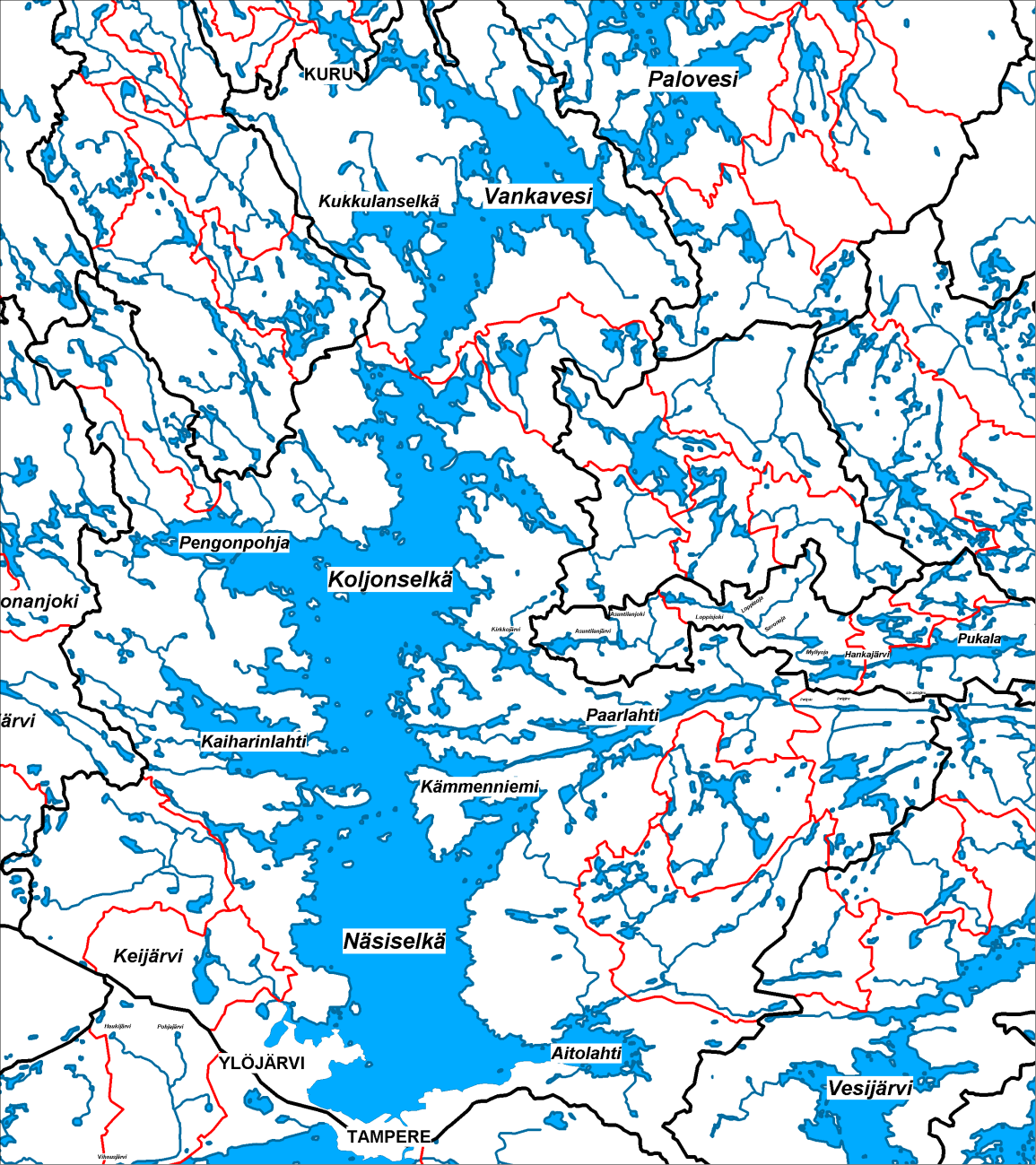 3 4) 2) 1) 3) Kuva 21 Näsijärven alueella sijaitsevat vesistöt joille on tehty toimenpiteitä vesistön- ja taimenkantojen tilan parantamiseksi: 1) Peräjoki, 2) Asuntilanjoen reitti, 3) Myllypuro ja 4)