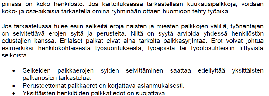 Tasa-arvosuunnittelun tarkistuslista