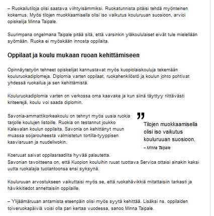 LIITE 3 (2/3) LEHTIARTIKKELI