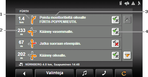 6.7.3 Ajo-ohje 2. Anna kohteelle nimityksen. 3. Ilmoita, jos haluat määrittää ajankohtainen sijainti kotiosoitteeksi. 4. Paina Tallenna.