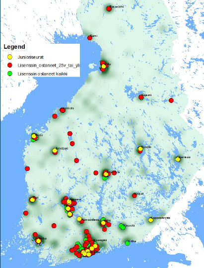 Juniorityön nykytila Suomessa Kaupungit joissa junioritoimintaa: Espoo, Helsinki, Lempäälä, Sipoo, Toijala,