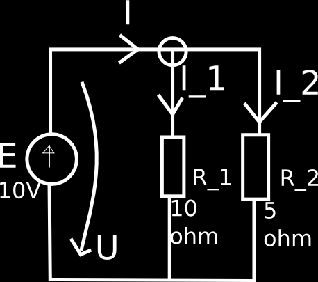 5.1. VIRRAN JAKAUTUMINEN 13 1. Merkitään virrat Mikäli resistanssin jännite tunnetaan virta merkitään aina jännitteen suuntaan.