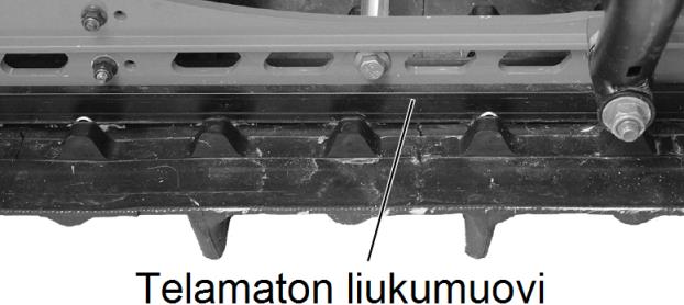 MOOTTORIKELKAN HUOLTO Telamatto Telamaton kunnon tarkastus Telamaton kunto tulee tarkastaa silmämääräisesti mahdollisten vaurioiden varalta. 1. Aja kelkka tasaiselle alustalle ja sammuta moottori. 2.