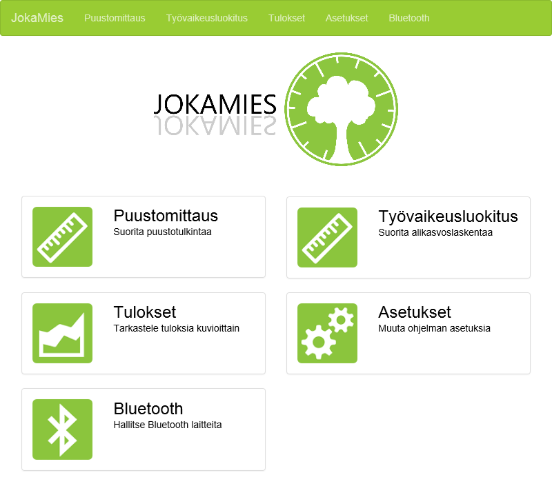24 KUVIO 10. Käyttöliittymän kolmas versio selaimessa 5.5 C# versio 5.5.1 Yleistä HTML5 version lisäksi JokaMies sovelluksesta tehtiin myös C# versio, joka on Windows Phonen natiivi ohjelmointikieli.