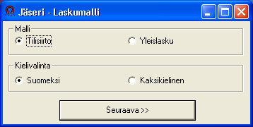 Lisätietoja laskujen luonnista Vain valittu tilinumero kenttä valittuna, Jäseri tulostaa laskulle vain kentän oikealta puolelta listalta valitun tilinumeron.