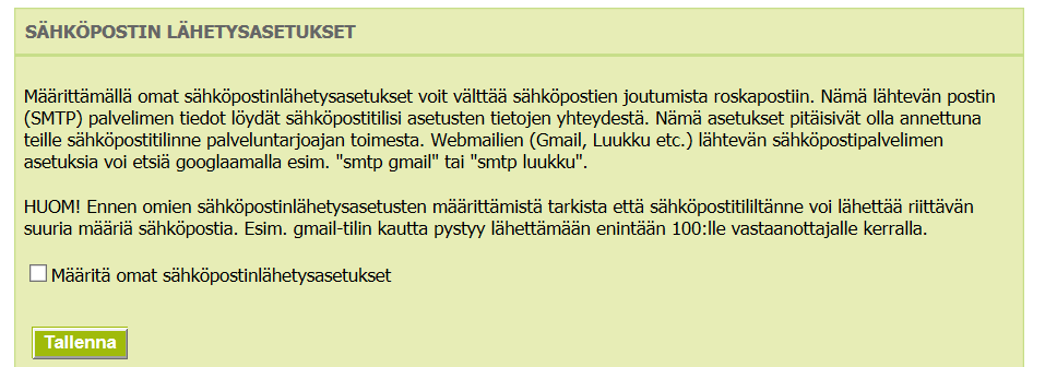 Sähköpostilla toimitettaviin laskuihin voi lisätä liitteitä esimerkiksi seuran tiedotteen: Viestit lähtevät roskapostiin? vinkkejä löytyy asetuksista.