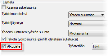 Jäännösmateriaali on suurin piirtein puolet maksimista sivusiirrosta. Tässä tehtävässä muokkaat työstörataa poistaaksesi jäännösmateriaalin.