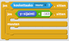 6. Miten ohjelmassa voidaan tunnistaa hahmon kosketus mihin tahansa esiintymistaustan reunoista?