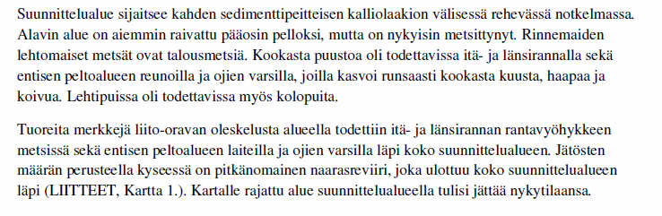 LEMIN KUNTA, KUHASENSAAREN RANTA-ASEMAKAAVAN MUUTOS Alueelle on laadittu luontoselvitys (raportti 13