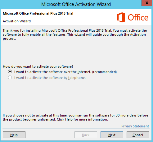 25. Try to activate by clicking Next. If the activation is not successful, click Cancel. The software can be used 30 days.