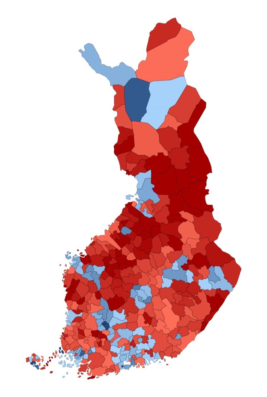 Kuntien välinen muuttoliike suhteellisesti (promillea) maakunnittain, seutukunnittain ja kunnittain vuosina 2010-2014 Maakunnittain (18) Seutukunnittain (70) Kunnittain (317) +15,7 +13,1-22,9