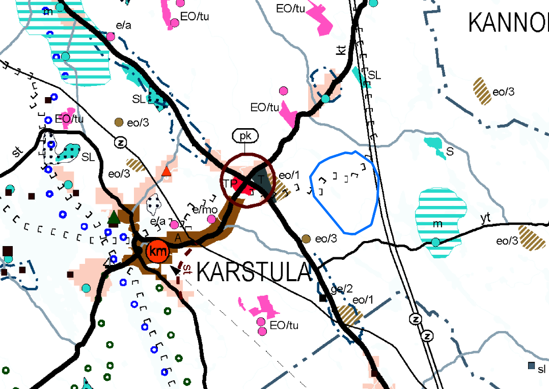 FCG SUUNNITTELU JA TEKNIIKKA OY Kaavaselostus 9 (71) Kuva 3: Ote Keski-Suomen maakuntakaavasta, johon suunnittelualue on rajattu likimääräisesti sinisellä.