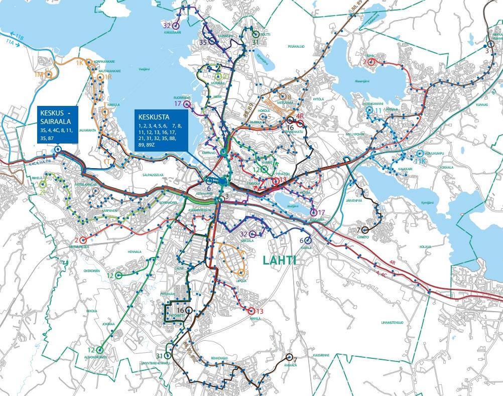 2. Käyttövoimien soveltuvuus Lahden seudun joukkoliikenteessä 2.1. Lahden seudun joukkoliikennejärjestelmän kuvaus Lahden Seudun Liikenne (LSL) vastaa koko Päijät-Hämeen maakunnan joukkoliikenteestä.