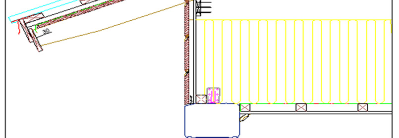 YLÄPOHJALIITOS LIITE 3/5 Yläpohja, eristettä 500 mm Lähtötietona laskennassa on rakennedetalji hirsiseinän ja yläpohjan liitoksesta. Kuvassa 8 esitetty hirsiseinän ja yläpohjan liitos.