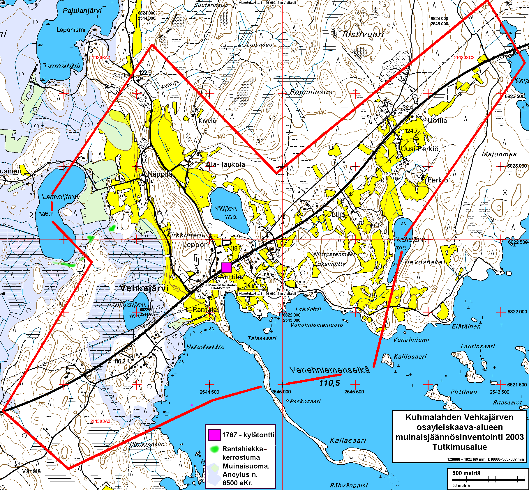 11 Maastokartta 1: 20 000 (Karttapohja Maanmittaulaitos,