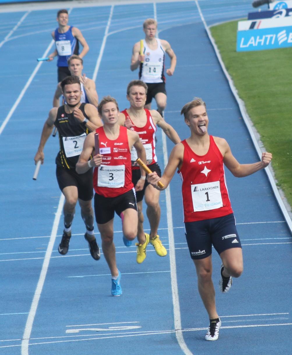 SM-Viestit 5 kultaa SUOMEN MESTARIT MIEHET 4 x 400m Johan