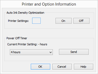 Huolto A Napsauta Printer and Option Information (Tulostin- ja asetustiedot) Utility (Apuohjelma) -välilehdellä tulostimen ajurin Properties (Ominaisuudet) (tai Print Settings